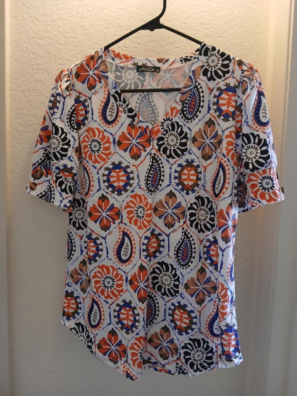 Short sleeve v neck womens t shirt